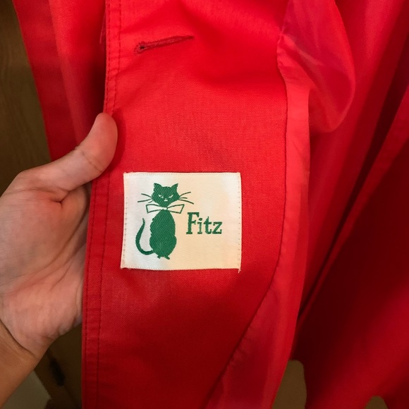 Vintage Red Trench - Picture 3 of 3